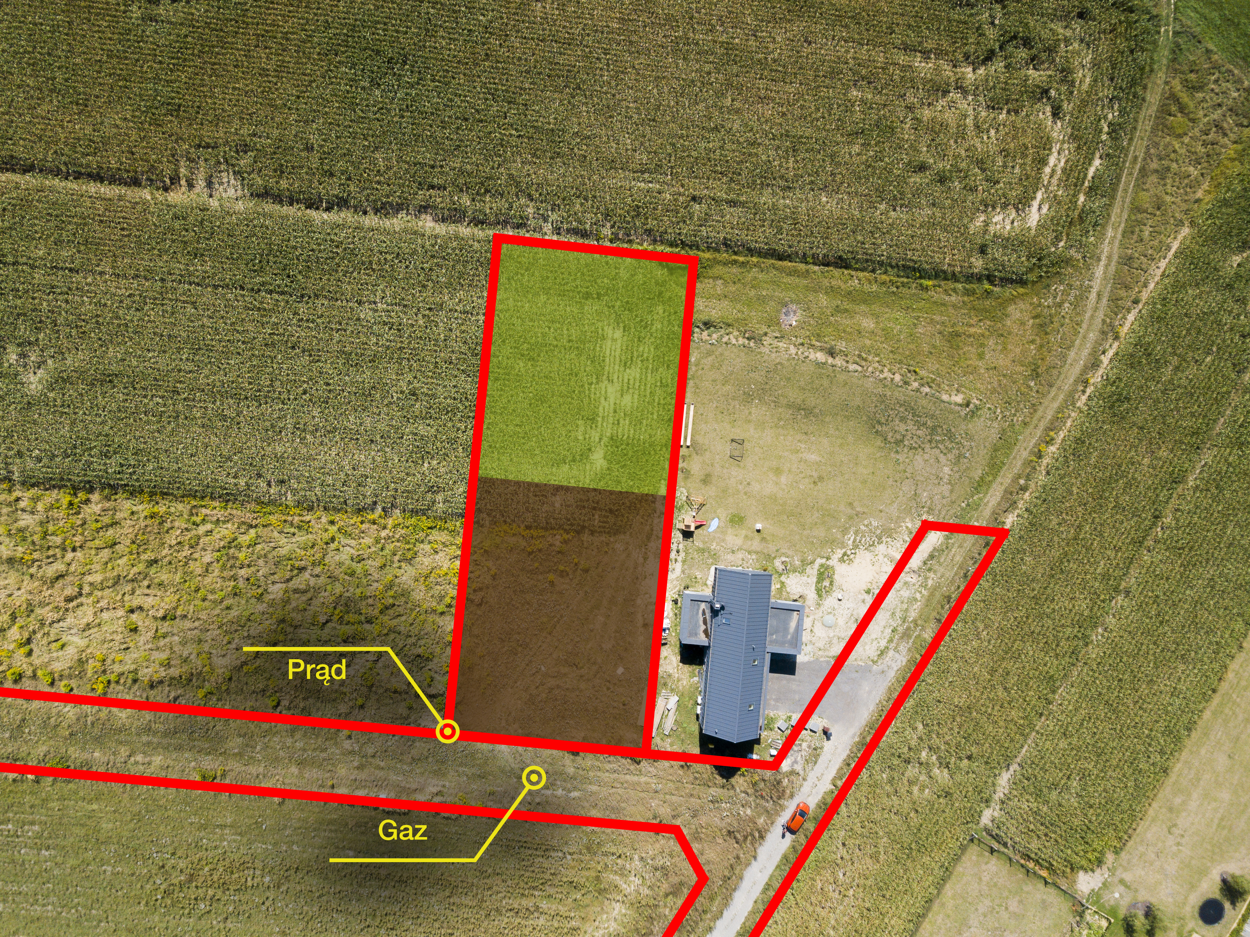 Działka 1822 m² w Ptakowicach – widok na las
